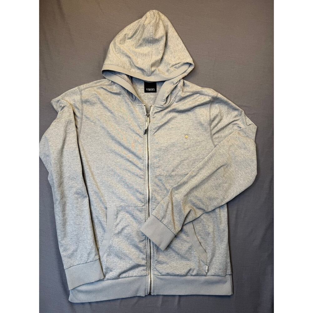Vuori Men's Performance Full-Zip Hoodie Light Heather Gray
